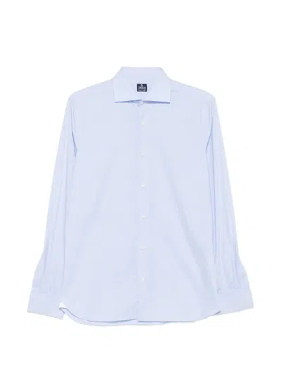 Truzzi Spread-collar Button-up Shirt In Blue