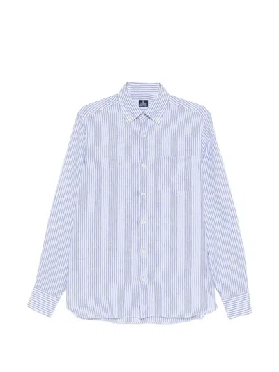 Truzzi Striped Buttoned Shirt In White