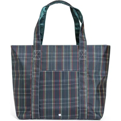 Trvl Design Cambridge Plaid Jumbo Tote In Blue
