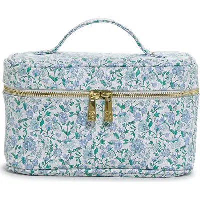Trvl Design Hamptons Floral Train Case In Blue