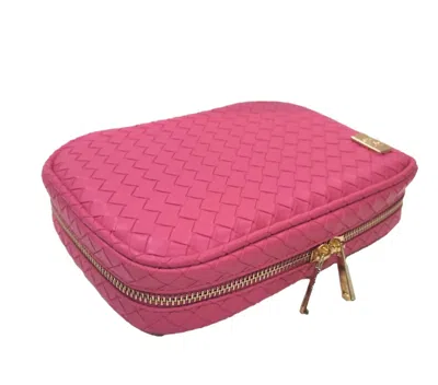 Trvl Design Luxe Woven Zip Around Bag In Dahlia In Pink