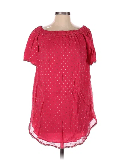 Pre-owned Tryb Short Sleeve Blouse In Red