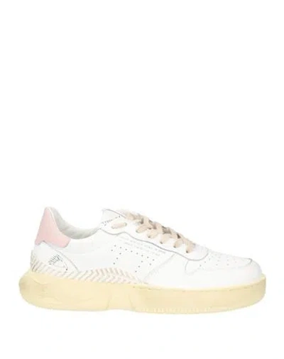 Trypee Woman Sneakers White Size 8 Leather In Gold