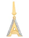 Tryyst 18kt Yellow Gold Alphabet A Diamond Charm In Gold