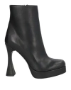 Tsakiris Mallas Woman Ankle Boots Black Size 10 Leather