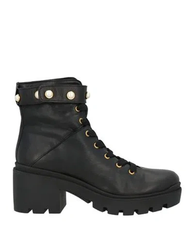Tsakiris Mallas Woman Ankle Boots Black Size 11 Leather