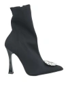 Tsakiris Mallas Woman Ankle Boots Black Size 8 Textile Fibers In Black