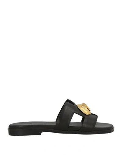Tsakiris Mallas Woman Sandals Black Size 6 Leather