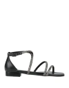Tsakiris Mallas Woman Sandals Black Size 7 Textile Fibers In Black