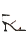 Tsakiris Mallas Woman Sandals Black Size 8 Textile Fibers In Black