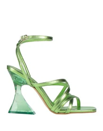 Tsakiris Mallas Woman Sandals Light Green Size 7 Textile Fibers