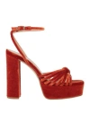 Tsakiris Mallas Woman Sandals Orange Size 7 Textile Fibers