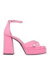 Tsakiris Mallas Woman Sandals Pink Size 10 Textile Fibers