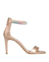 Tsakiris Mallas Woman Sandals Rose Gold Size 8 Textile Fibers In Rose Gold