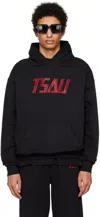 Tsau Crystal-logo Embellishment Hoodie In Black
