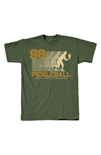 Tsc Miami 98' Pickle Ball Cotton Graphic T-shirt In Military Green