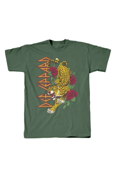 Tsc Miami Def Leppard Wild Cat Graphic T-shirt In Military Green