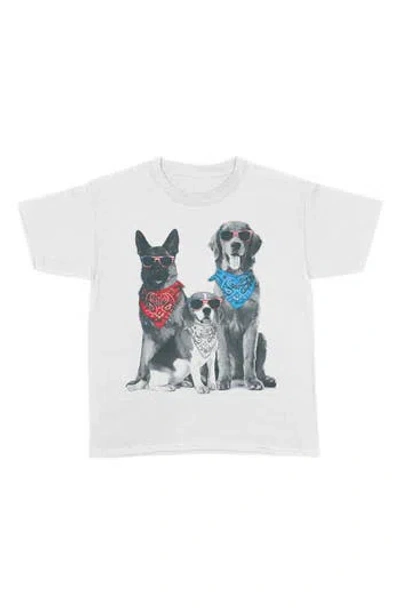 Tsc Miami Kids' Patriotic Dogs Graphic Print T-shirt In White