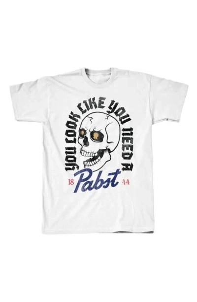 Tsc Miami Pabst Skull Cotton Graphic T-shirt In White