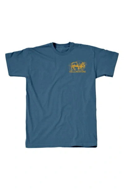 Tsc Miami Visit Yellowstone Cotton Graphic T-shirt In Indigo Blue