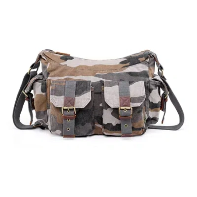 Tsd Brand Camo Messenger Bag In Gray