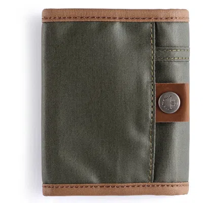 Tsd Brand City Light Coated Canvas Organizer Wallet In Army Green