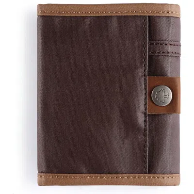 Tsd Brand City Light Coated Canvas Organizer Wallet In Brown