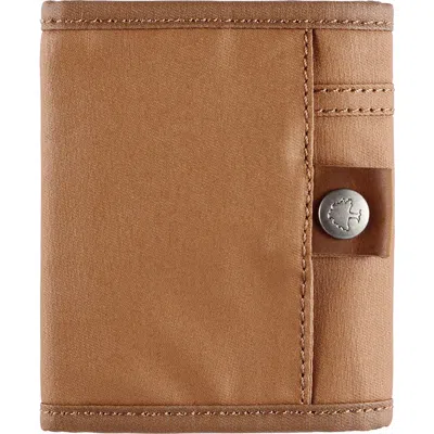 Tsd Brand City Light Coated Canvas Organizer Wallet In Khaki