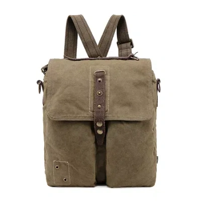 Tsd Brand Coastal Mail Bag Convertible Backpack In Green