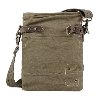 Tsd Brand Coastal Zippered Crossbody Messenger Bag In Green