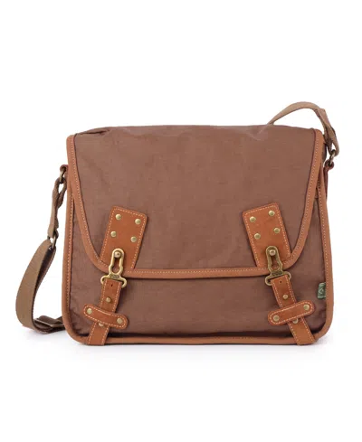 Tsd Brand Dolphin Canvas Messenger Bag In Brown