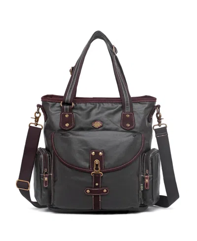 Tsd Brand Dolphin Coated Tote Bag In Brown