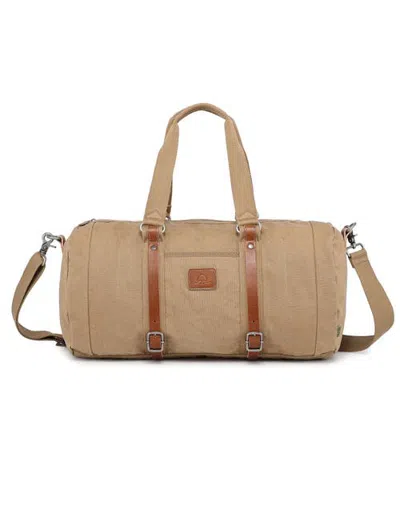 Tsd Brand Forest Canvas Pocket Duffle Bag In Brown