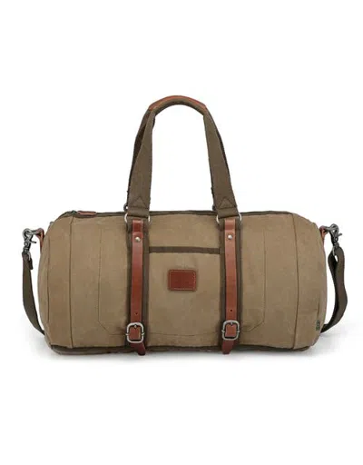 Tsd Brand Forest Canvas Pocket Duffle Bag In Brown
