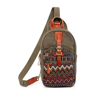 Tsd Brand Four Season Sling Bag Unisex Adult Adjustable Straps Backpack In Green