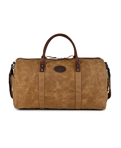 Tsd Brand Hillside Bee-wax Canvas Duffel Bag In Camel