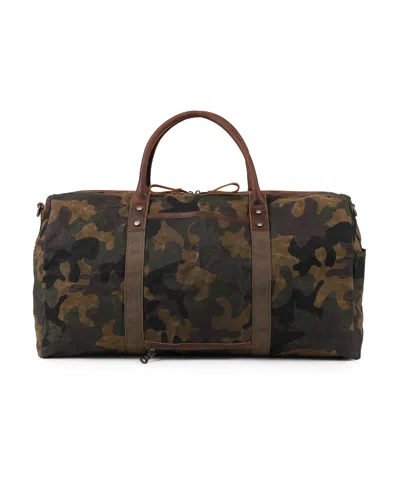Tsd Brand Hillside Bee-wax Canvas Duffel Bag In Olive Camo