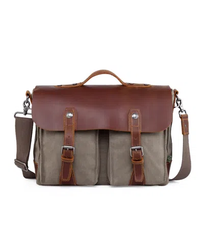 Tsd Brand Hudson Canvas Messenger Bag In Green