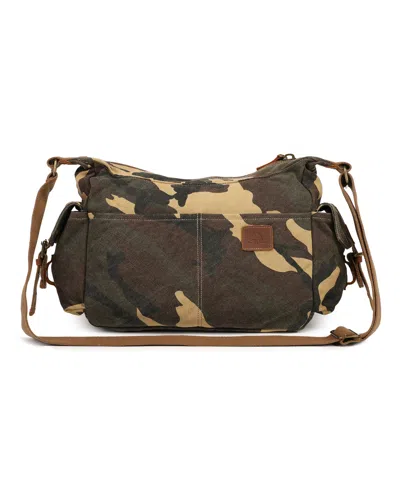 Tsd Brand Leaf Hill Mail Medium Shoulder Bag In Khaki Camo