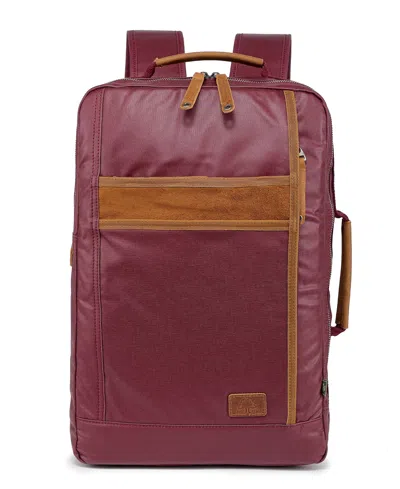 Tsd Brand Madrone Coated Canvas Large Backpack In Burgundy
