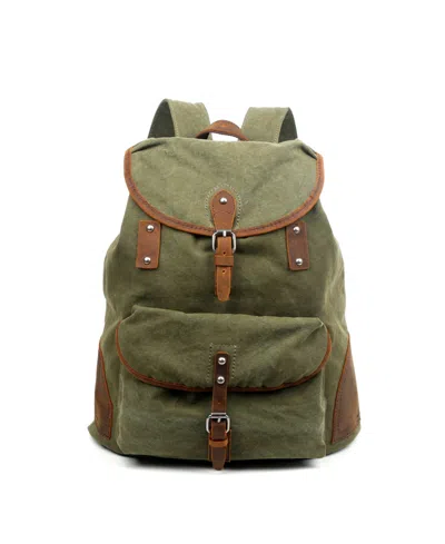 Tsd Brand Milo Canvas Backpack In Olive