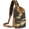 Tsd Brand Mountain Leaf Rugged Trail Ready Sling Bag In Brown