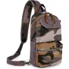 Tsd Brand Mountain Leaf Rugged Trail Ready Sling Bag In Animal Print