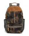 Tsd Brand Mountain Leaf Utility Bee-wax Canvas Backpack In Olive Camo