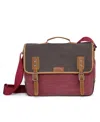 Tsd Brand Mountain Wood Canvas Messenger Bag In Burgundy