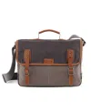 Tsd Brand Mountain Wood Canvas Messenger Bag In Gray