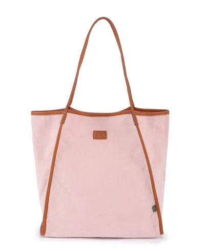 Tsd Brand Pine Hill Canvas Tote Bag In Pink