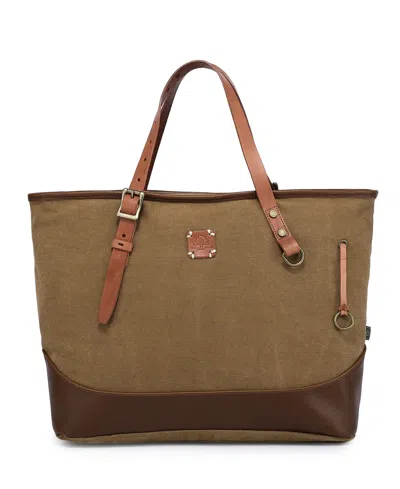 Tsd Brand Redwood Canvas Shopper Bag In Brown