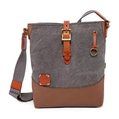 Tsd Brand Redwood Crossbody Messenger Bag In Gray