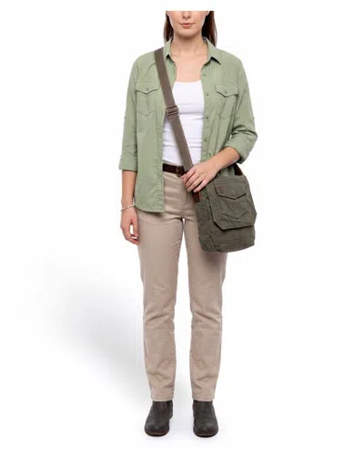 Tsd Brand Spring Palm Canvas Pocket Crossbody Bag In Gray